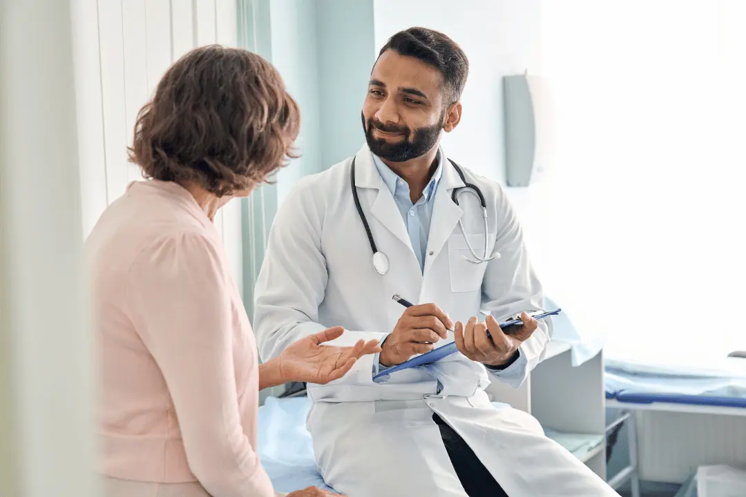 Doctor discussing an appointment with a patient